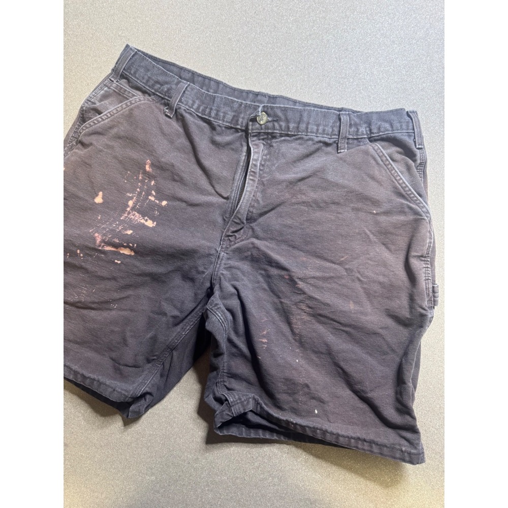 Carhartt Workwear Shorts Brown Canvas Carpenter Utility Size 40 Mens vg‎ paint